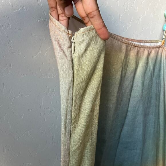 Staud Dress Laura Pastel Clouds Tie Dye Beaded Linen Beach Maxi Dress Size M - Picture 9 of 11